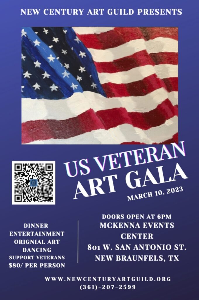 A poster for the us veteran art gala.