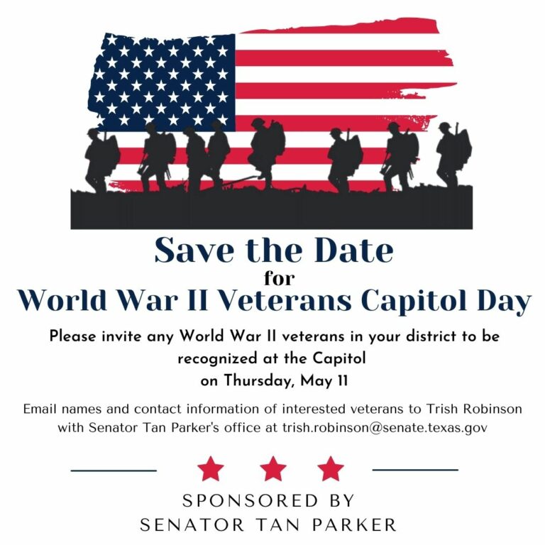 A poster with the words " save the date for world war ii veterans capitol day ".