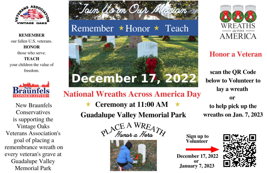 A flyer for the national wreaths across america day.