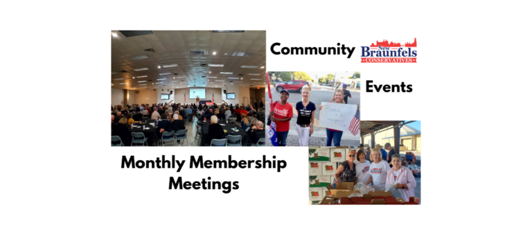 A collage of photos with the words " community event " and " monthly membership meetings ".