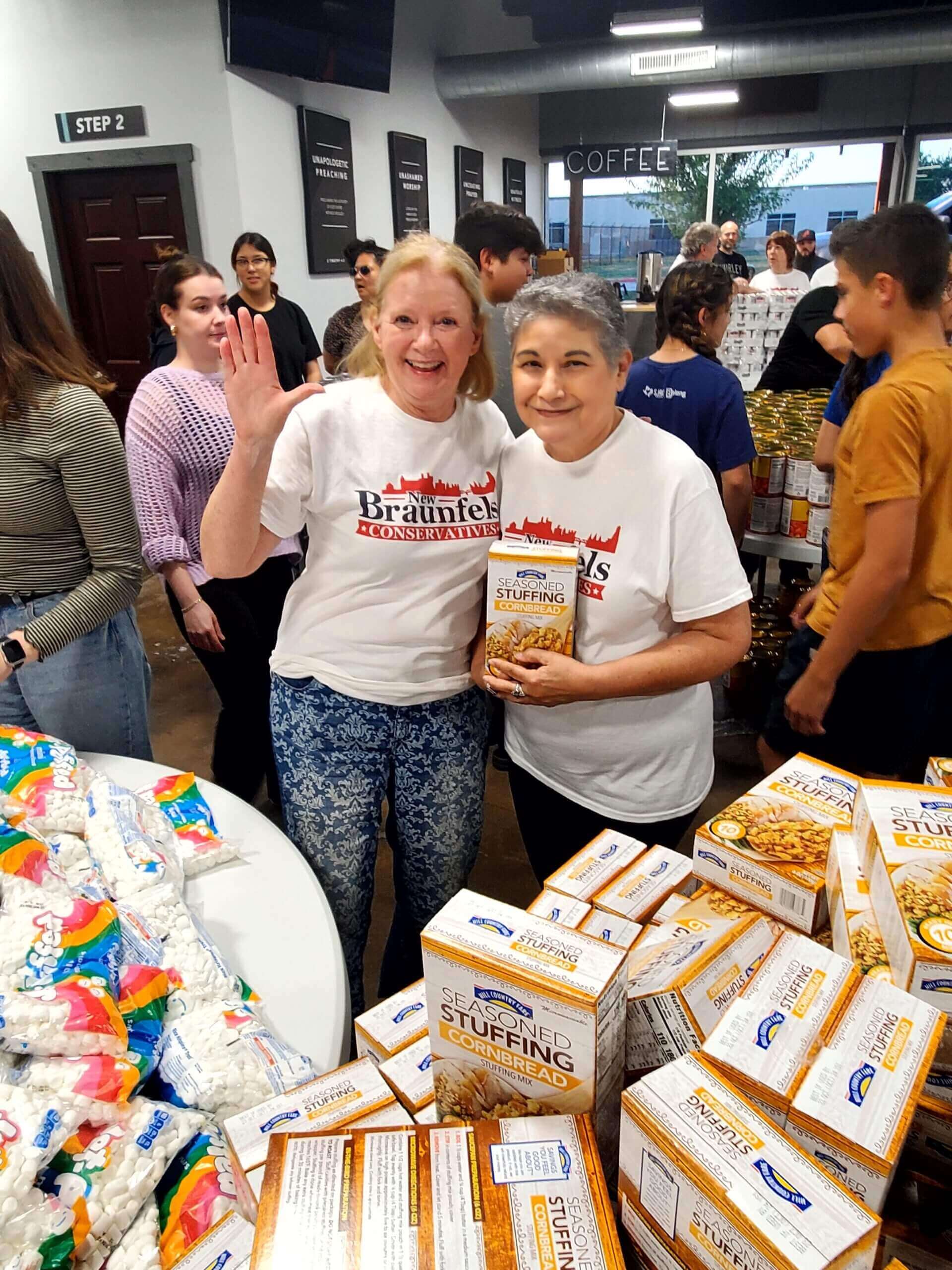 Volunteering at a food drive